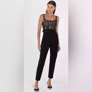 MISHA Ariella black lace jumpsuit NWT